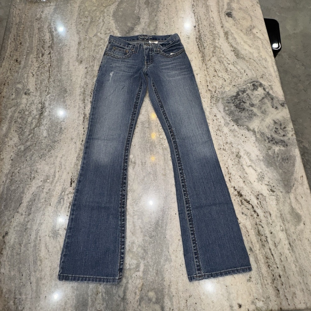 Cruel Girl Jeans 0 Long Women's 27 X 32 Bootcut Y2K Faded Cowgirl Denim Low Rise